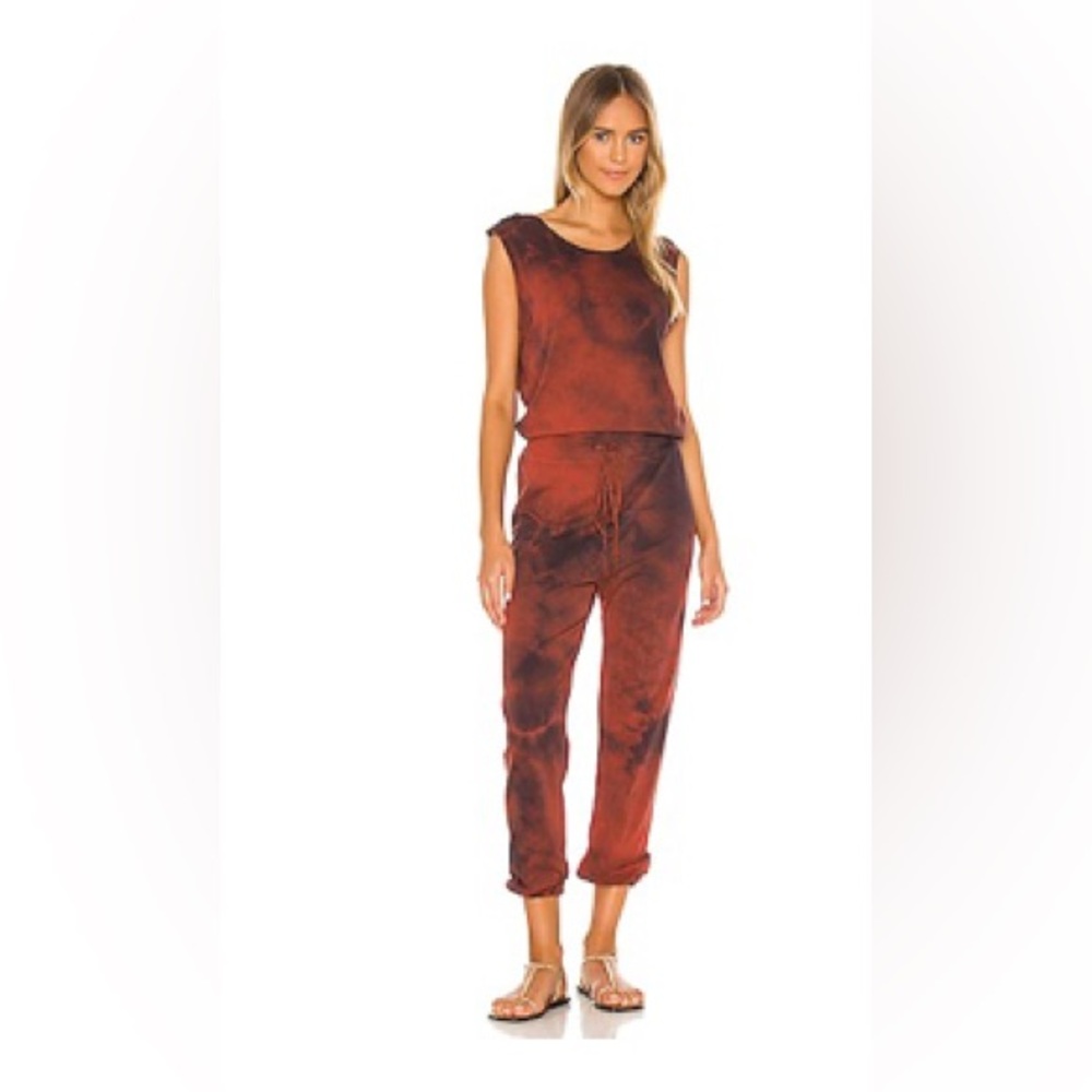 Raquel Allegra Red Tie-Dye Joggers